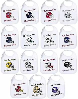 £7.75 • Buy White Baby Bibs American Football Team 