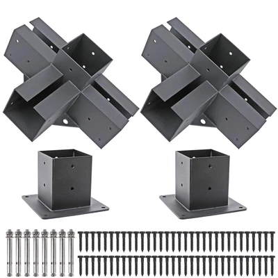 2x 4 Ways Right Angle Corner Bracket Pergola Bracket For Shed Patio Pergolas • £148.41