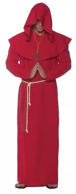 Monk Robe Red Men's Adult Costume Hood Halloween • $46.99