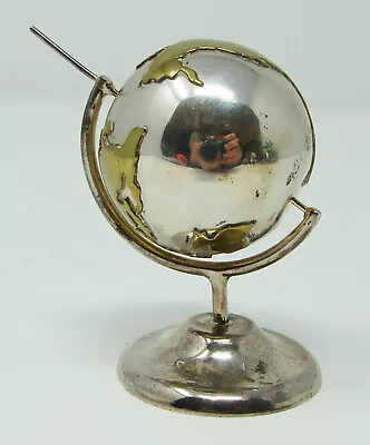 Vintage Sterling Silver 925 World Globe Miniature Paperweight 3  Mexico TM-125 • $74.99