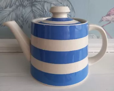 T G Green  Traditional Cloverleaf Cornishware Blue & White Teapot • £30