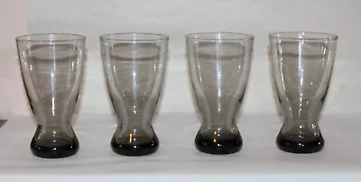 Vintage Smokey Gray Classic 14 Ounce Beer Glasses Set Of 4 • $30.80