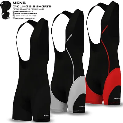 Mens Cycling Bib Cycling Shorts Compression Lycra Tights Pants Padded Coolmax • $20.99