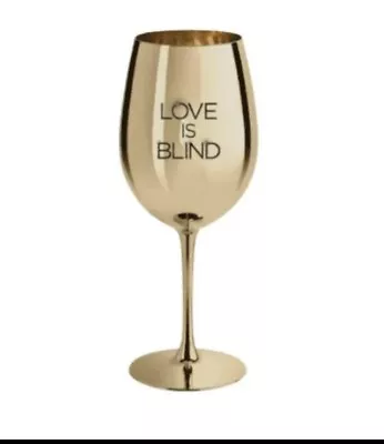 NEW Netflix LOVE IS BLIND Metallic 18oz Stemmed Golden Goblet Wine Glass • $49.98