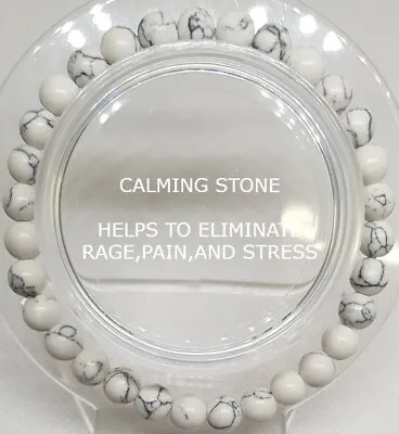 £4.25 • Buy Handmade HOWLITE Gemstone Bracelet Natural Crystal  Chakra Stretch  8mm Beads