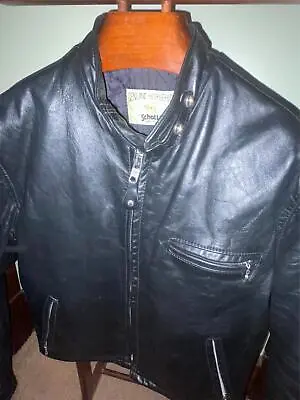 $950 • Buy Mens 44 Schott Cafe Racer 641hh Black Horsehide Leather Jacket