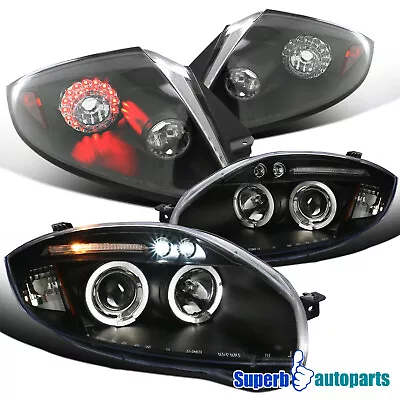 Fit 2006-2011 Mitsubishi Eclipse Halo Projector Headlights+LED Tail Lights Black • $325.81