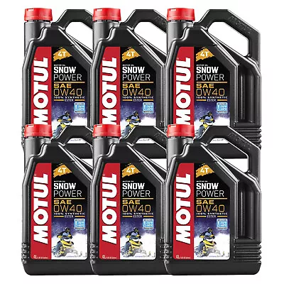 Motul Snowpower SAE 0W-40 24L 4T Motor Oil 4 Stroke 6 X 4L 105892 • $259.95