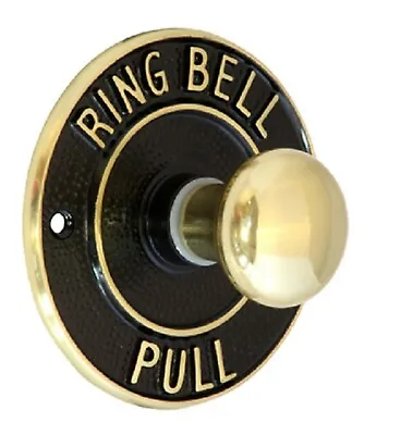 £49.95 • Buy Victorian Butlers Bell Round Brass Pull Assembly Only (BH1014CPB)