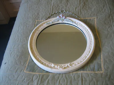 Vintage Hand Painted Circular Mirror • £10