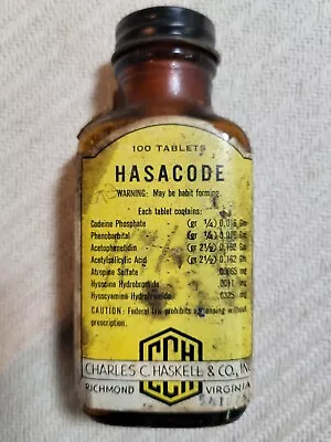 Vintage Bottle Of Hasacode By Charles C Haskell & Co • $39