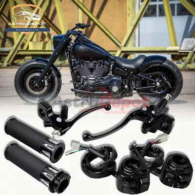 Motorcycle 1  Handlebar Hand Grips + Switches Controls + Clutch Brake Levers Kit • $79.98