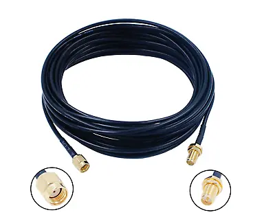 10m RP SMA Male To RP SMA Female Coaxial Pigtail RG174 Antenna Extension Cable. • £9.99