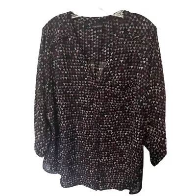 Maurice’s Sz 1 X Top 3/4 Sleeves Blouse Vneck Light Weight Fabric • $6.99