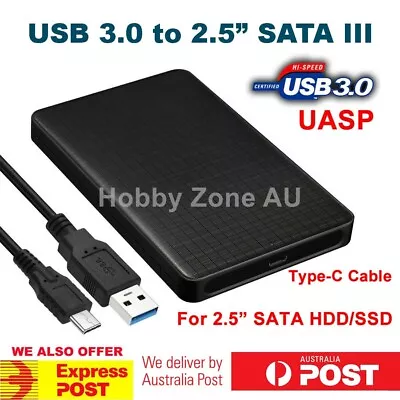 $14.85 • Buy USB 3.0 Hard Drive Disk 2.5  SATA HDD SSD External Slim Enclosure UASP Type C