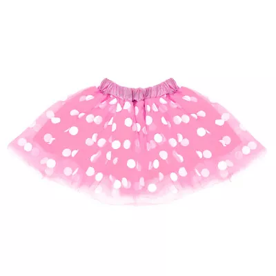 Pink White Polka Dot Tulle Tutu Lined Skirt - Girl Minnie Costume Birthday Dress • $9.97