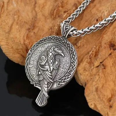 Norse Viking Odin's Raven Pendant Animal Necklace Men's Jewelry Chain 24  Gift • $12.99