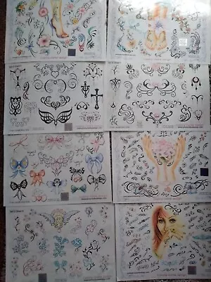 Authentic Jenny Clarke Tattoo Flash 14 Sheets Laminated A3 Studio Ready Artist • £45