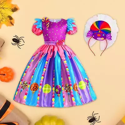 Candy Dress For Girls Lollipop Dress Fancy Dress Rainbow Dress Princess Dress Up • £16.26