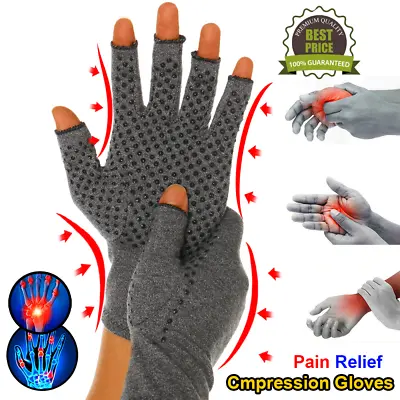 Arthritis Gloves Compression Support Hands Pain Copper Sleeve Carpal Tunnel Grip • £4.53