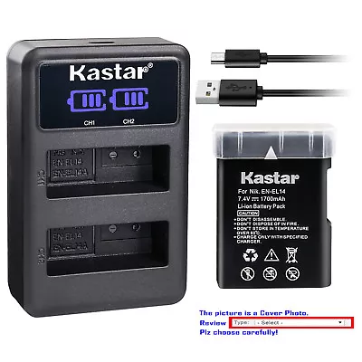 Kastar Battery LED2 Charger For NIKON D3100/D3200/D3300 BG-2F 905-19021-00000-01 • $9.99