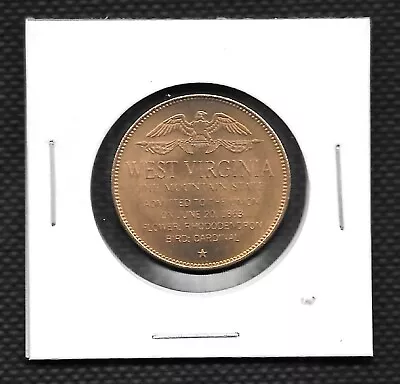 West Virginia  The 35th State Token - Rhododenoron & Cardinal -  1863 • $3.99