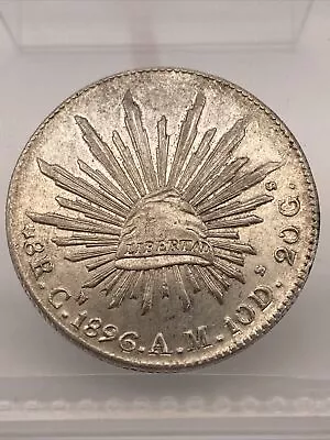 🇲🇽1896-Cn AM Mexico 8 Reales Culiacan Mint Libertad Cap & Rays • $23.50