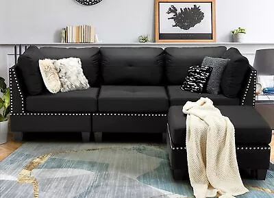 Convertible Sectional Sofa Couch Living Room Furniture L-Shaped With Ottoman • $499.98