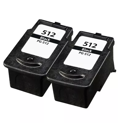 £29.32 • Buy 2 Black Remanufactured Ink Cartridge For Canon IP2700 IP2702 MP235 MP250 PG512
