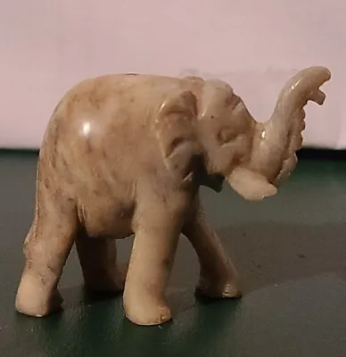 Hand Carved Stone Granite Marble Elephant Figurine  Miniature 2”L X 2 H X 1”W • $5.59