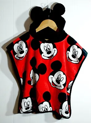 Next Disney Mickey Mouse Hooded Beach Towel -red- Age 9-12 Months (bb8) • £9.99