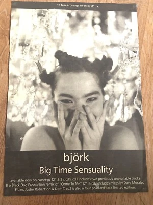 £5 • Buy BJORK- BIG TIME SENSUALITY 1993 15X11  Poster Sized Press Advert