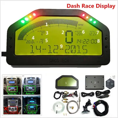 Car Dashboard LCD Screen Rally Gauge Dash Race Display Bluetooth Sensor Full Set • $381.80