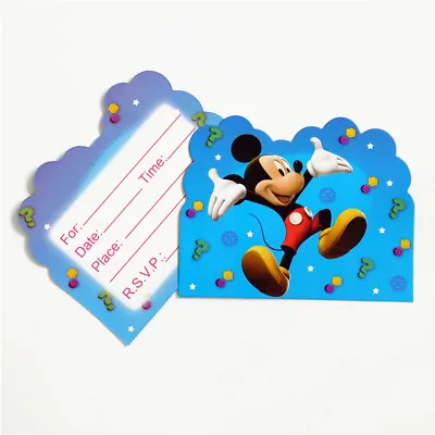 Mickey Mouse Boy Birthday Party Invitations 10 Pieces Kids US Seller New • $12.99