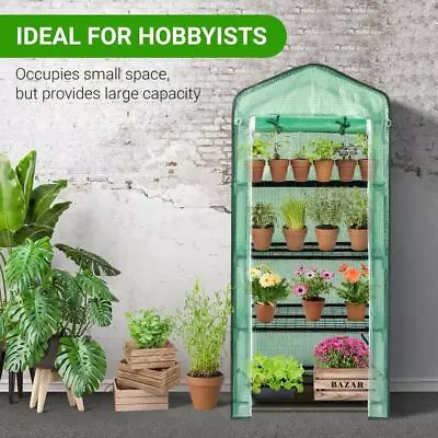 Mini Greenhouse Outdoor Portable Green House Gardening W/ 4 Tier PE Cover • $36.55