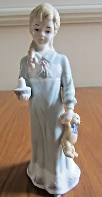 £4.95 • Buy FIGURINE,  Girl With Candle & Teddy  REGAL COLLECTION, 19cm Porcelain 1990-2000s