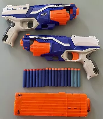 Disruptor Nerf N-Strike Elite Revolver Style Blaster X 2; 15 Darts + Clip/holder • $15