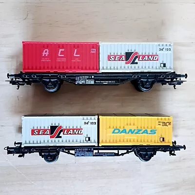 Lima Ho Container Wagons With Containers Model Railway • £24.89