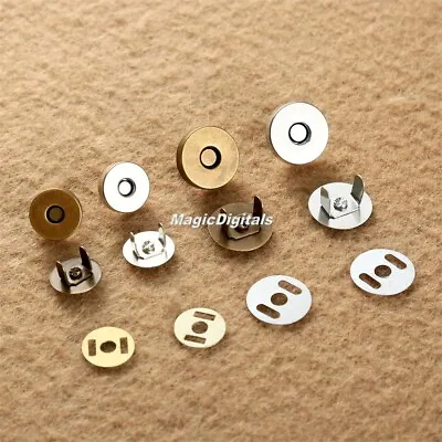 14mm 18mm Magnetic Snap Fasteners Clasps For Handbag Bags Craft Sewing Buttons • £5.02