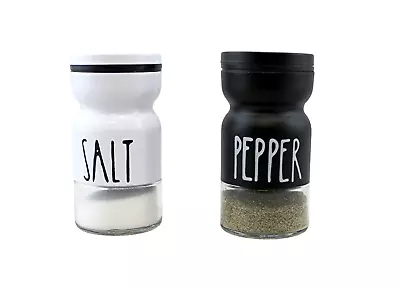 Salt And Pepper Shaker Set Vintage Inspired Design Printed Metal On Glass • $8.87