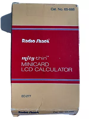 £5.74 • Buy Vintage RadioShack MITYTHIN Minicard LCD Calculator (COMPLETE IN BOX)