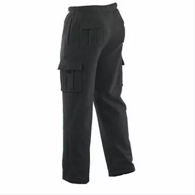 Winter Tex Mens Long Cargo Pants Sweatpants Truck Fleece Lined Dark Gray XL • $22.99