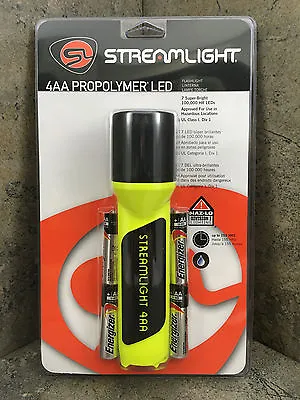 Streamlight ProPolymer 4AA LED Flashlight 68202 Yellow Firefighter Unbreakable • $29.24