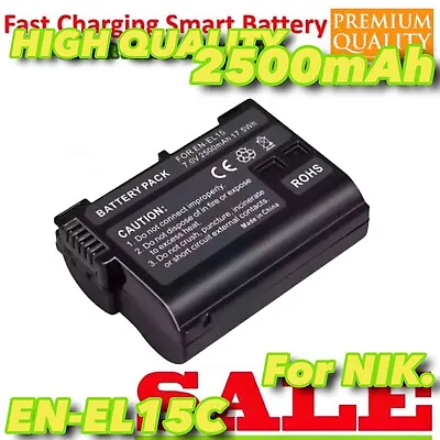 2500mA Power Battery For Nikon EN-EL15 And Nikon 1 V1D600 D610 D750 D7000 D7200 • $33.66