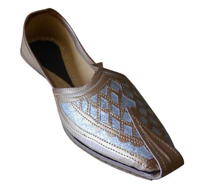 Men Shoes Handmade Leather Punjabi Jutties Khussa Flip-Flop UK 6.5-8.5 • £51.80