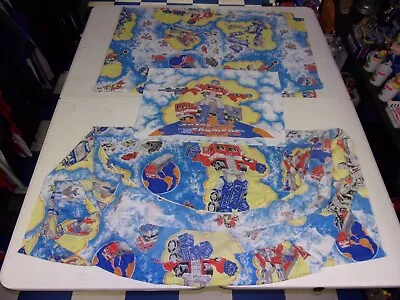 1984 Hasbro Transformers Bed Sheets Set Fitted & Pillowcase Repaired W/lt Wear • $129.99