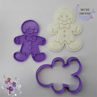 £5.89 • Buy Xmas Gingerbread Cookie Sugar Biscuit Dough Cutter & Fondant Icing Stamp Set