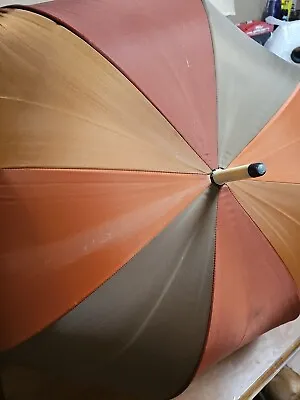 Vintage Aramis Signature Umbrella 34  Mulit Colored. Wood & Celluloid  • $44