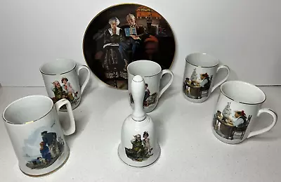 Norman Rockwell Museum 5 Mugs Bell Plate Good Boy Lighthouse Keeper Cobbler &Sea • $27.35