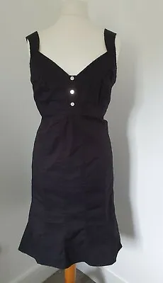 £19.99 • Buy Julien Macdonald 18 Black Wiggle Dress Slight Trumpet Hem  Sleeveless Visible Zi